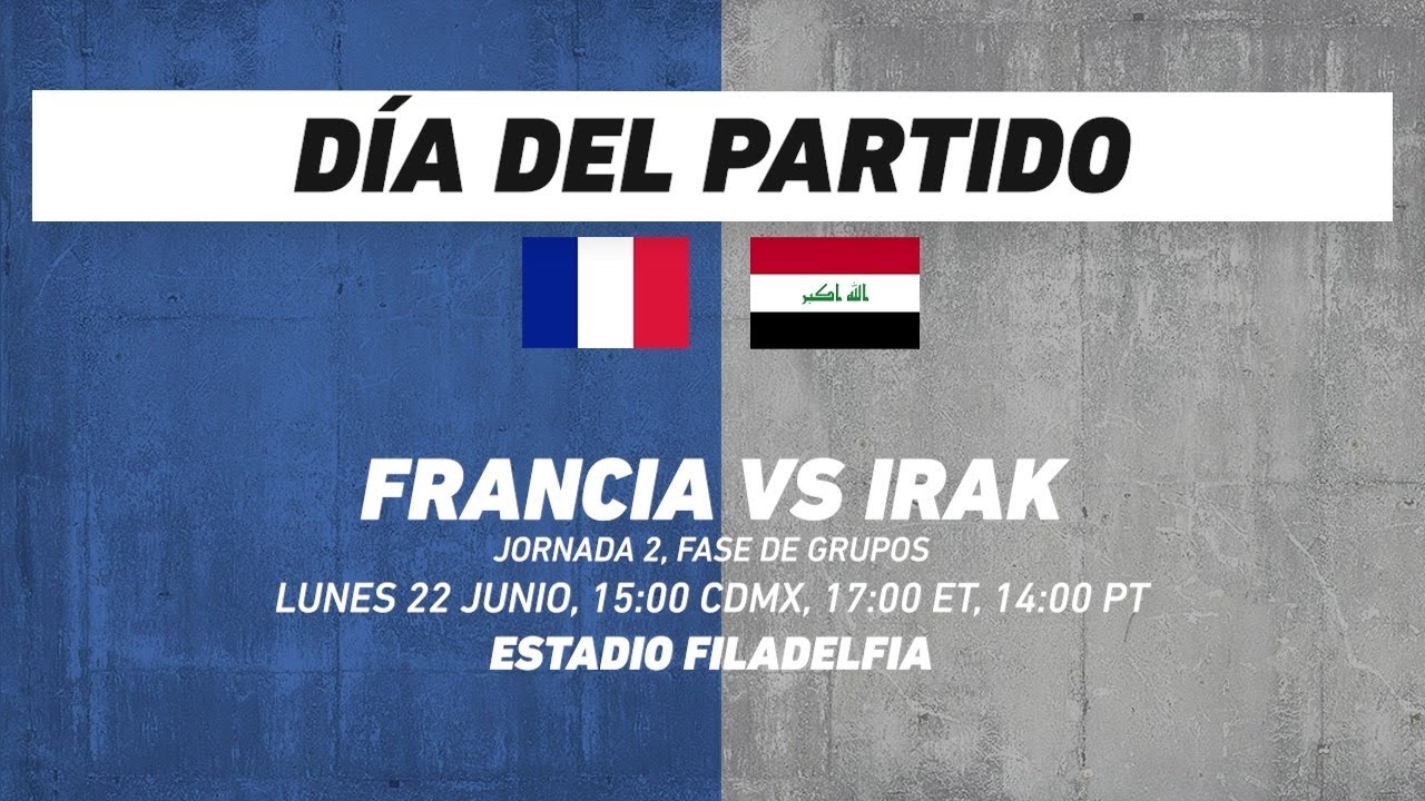 Francia vs Irak, frente a frente: Futbol