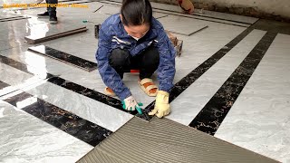 Download lagu Construction And Decoration Of Creative Living Room Floor With Beautiful Ceramic Tiles 80 x 80cm mp3