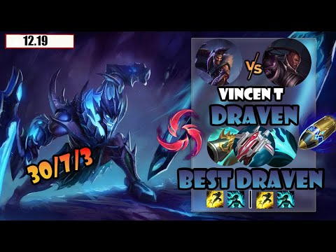 ENG SUB【Vincent Draven】S12 CN Best Draven Vs Lucian | 30 Kills