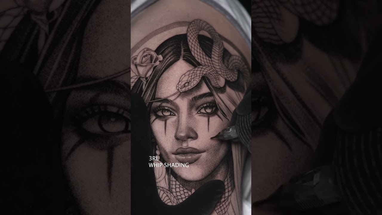 Whip Shading with a 3RL ✍🏼 #tattooartist #shorts