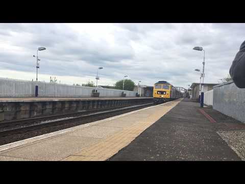 47727 and 66728 passing Cowdenbeath running a north east railtour from Newcastle to Inverness