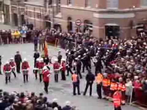 Koninklijke Harmonie Ypriana arrival @ Menenpoort Ieper, Remembrance Day Ceremony 11/11/2013