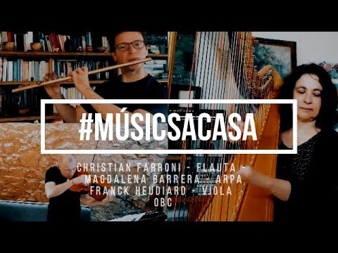 Músics a casa - Christian Farroni, flauta, Magdalena Barrera, arpa, Franck Heudiard, viola - OBC