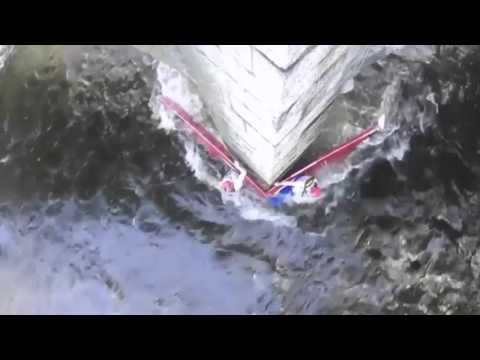 Dramatic kayak escape caught on camera after boat splits in two on raging river