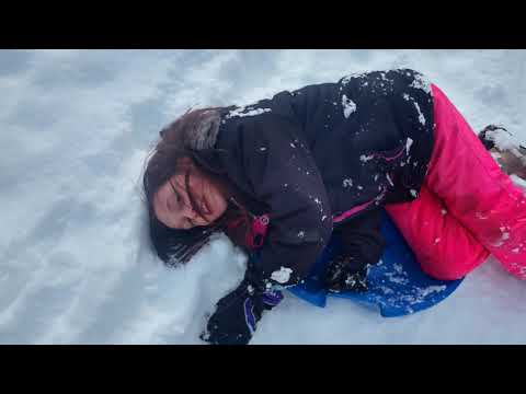 Sledding Loretta French Park March 2018