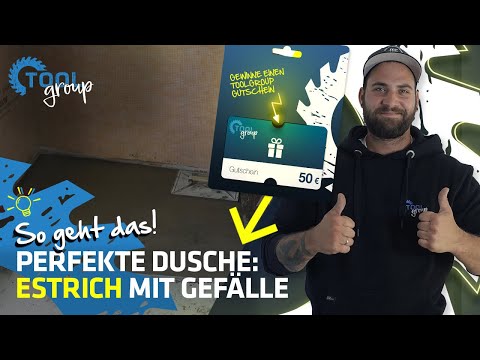 Gefälle für die Dusche? Unser Fliesenleger zeigt wie man Gefälle bei Estrich macht! || ToolGroup