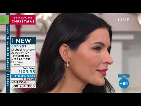 Michael Anthony Jewelry 10K Yellow Gold Textured Teardro...