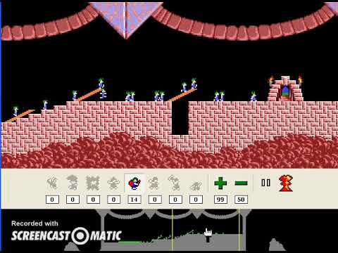 Lemmings Fun Level 7: Builders will help you here