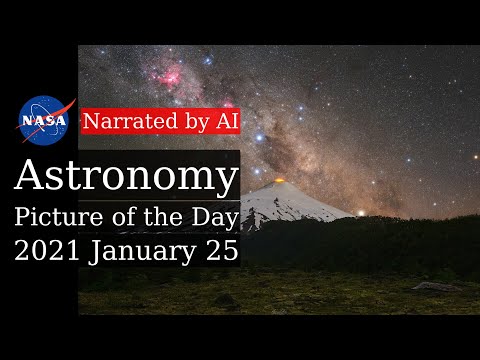 APOD: 2021-01-25 - Southern Cross over Chilean Volcano (Narrated by Emma)