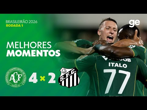 Gols e lances de Chapecoense x Santos