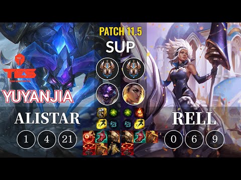 TES yuyanjia Alistar vs Rell Sup - KR Patch 11.5