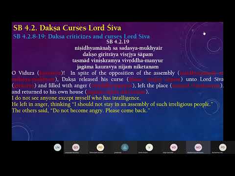 Saturday Bhakti Vaibhav SB 4.2.20-35 - Cursing and counter cursing of Nandisvara and Bhrugu