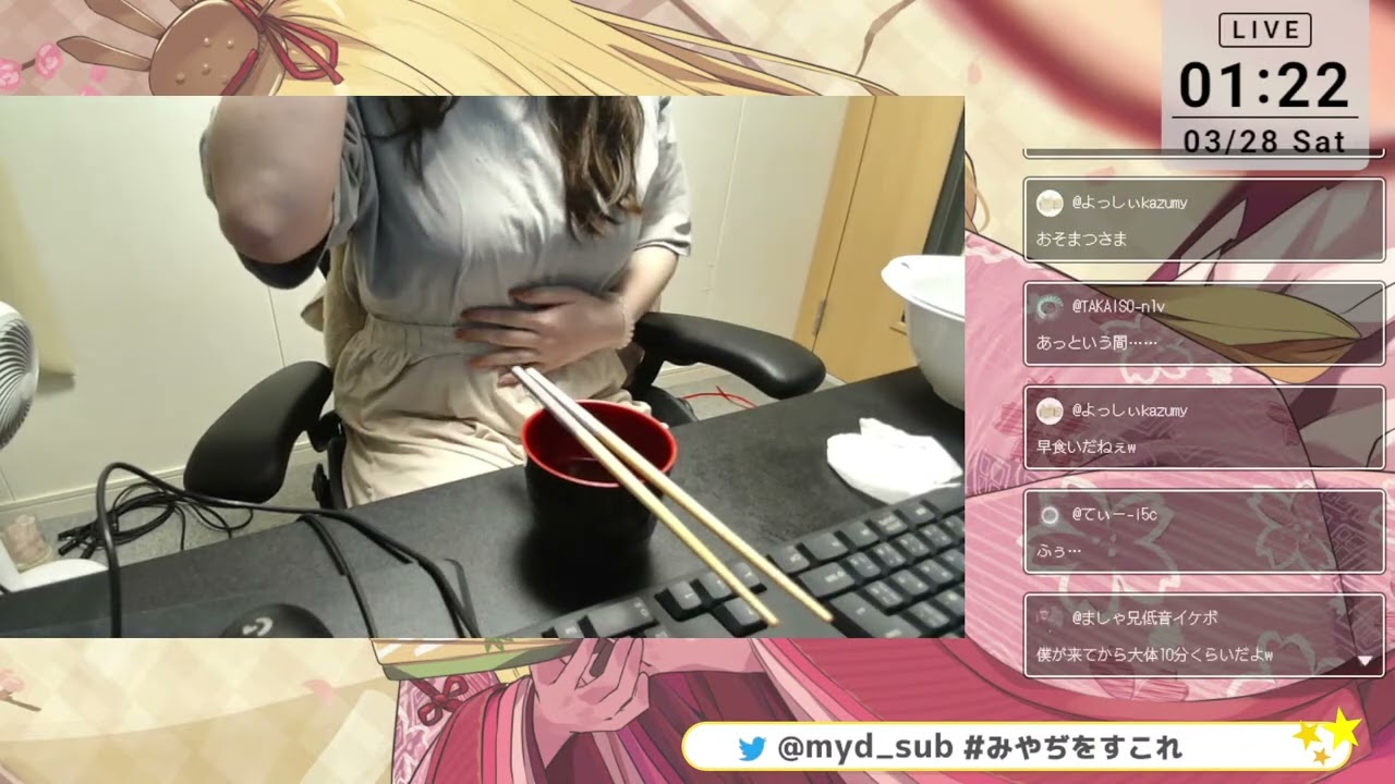 素麺食べた後みなせさんと遊んだよ