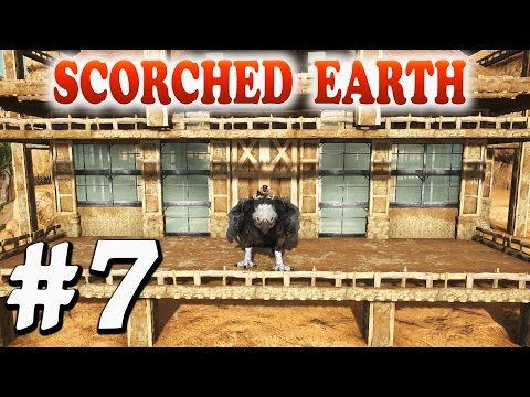 ARK Scorched Earth  -Ep7-  FINISHING THE BASE EXTERIOR Scorched Earth Map Gameplay