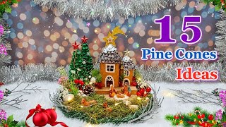 15  Pine Cones Christmas/Holiday Decoration ideas | DIY Christmas craft idea 56☃️