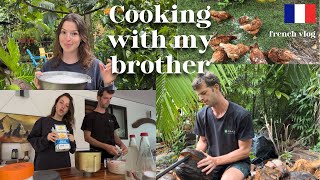 French vlog w subs 🇫🇷 My brother and I cooked on our island home 🌴🥥