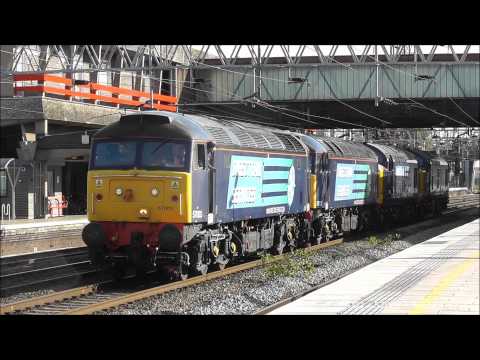 *REPAINT* DRS 57003 + 57002 + 37612 + 37261 on 0Z57 @ Stafford 28/10/11