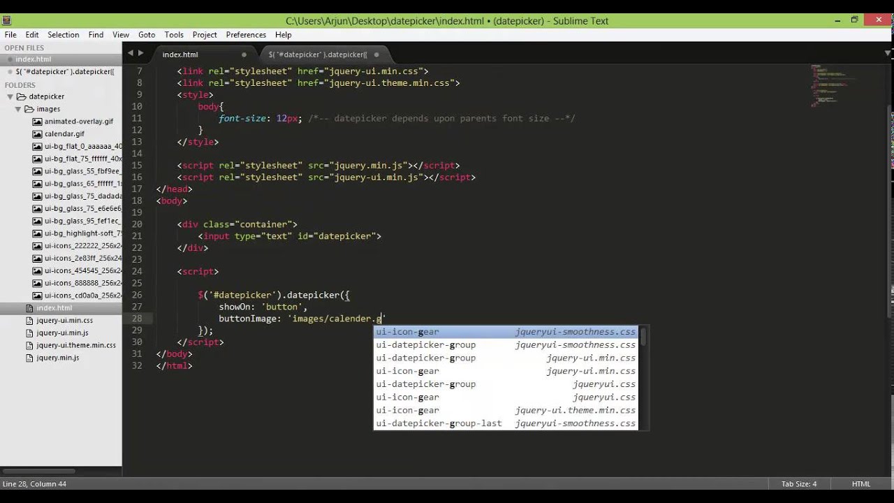 jquery ui datepicker   icon trigger