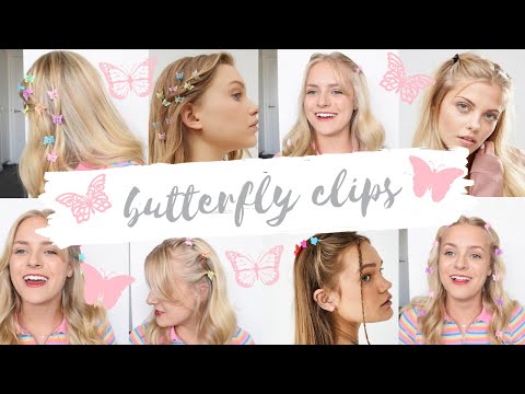 trying out butterfly clip hairstyles