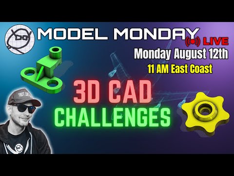 Model Monday LIVE - Live Modeling Challenges - Onshape Tutorials
