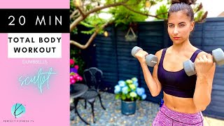 20 Minute Total Body Dumbbell Workout | Low Impact | No Jumping