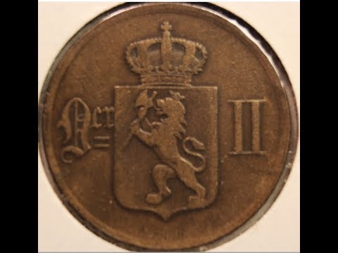 NORWAY 1, 2 and 5 Ore old coins