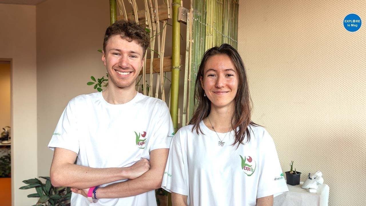 À l'Expo Flo, Mahé et Alessandro représente le campus de Rennes