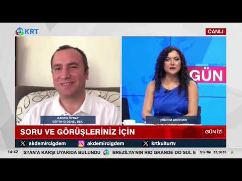 Genel Başkanımız Kadem Özbay, Krt Tv`de yayınlanan Gün İçi programında Çiğdem Akdemir`in canlı yayın konuğu oldu.09/09/2023 | EĞİTİM İŞ