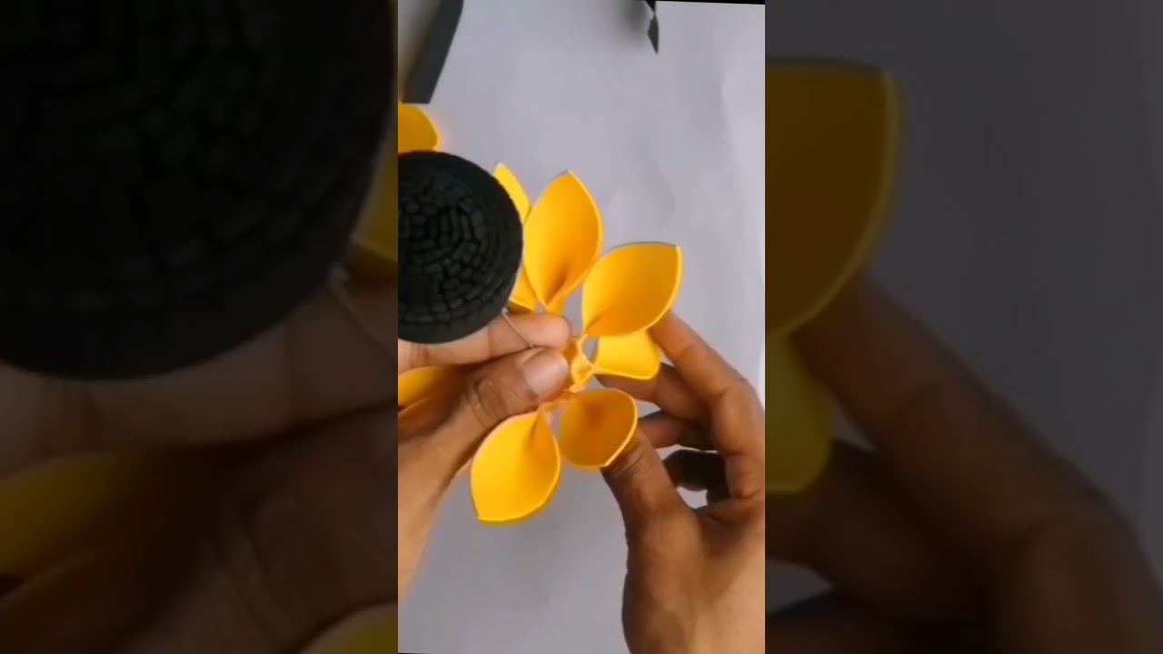 How to make sunflower /foam sheet #papercraft #paperflower #quick #shorts