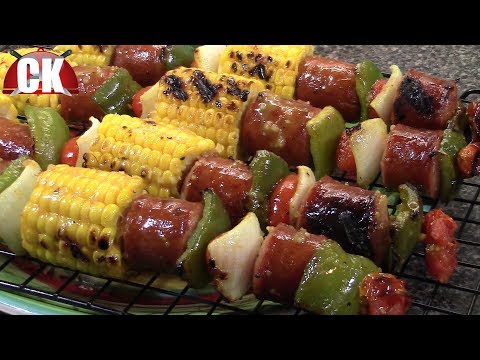 How To Make Corn And Kielbasa Kabobs!