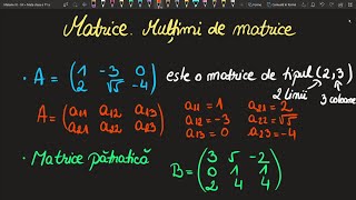 Matricea unitate.Urma matricei.Matrici egale cls a 11 a(Invata Matematica Usor-Meditatii Online-Bac)