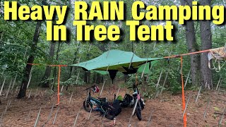 24 Hours Of HEAVY RAIN Camping Tree Tent