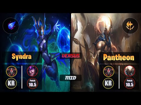 GrandMaster SYNDRA [Phase Rush] (Mid) VS  PANTHEON - Grandmaster KR Patch 10.5