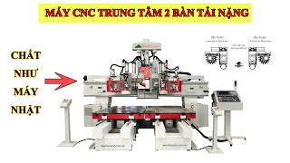 Máy cnc trung tâm 2 bàn hiện đại nhất năm 2021 | option lưỡi cưa cắt đa hướng | Woodmaster