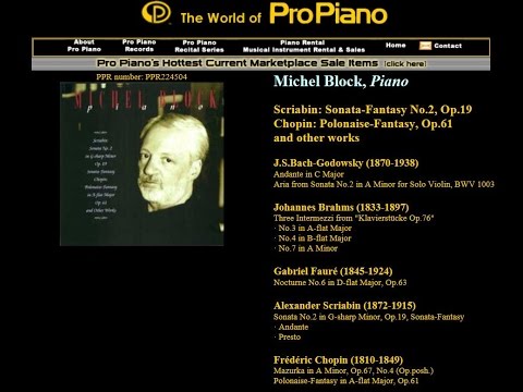 7. Presto,  Scriabin: Sonata No.2 in G-sharp Minor, Op.19, Sonata-Fantasy, Michel Block, Piano