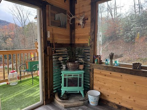 DIY Epic Cabin build overlooking the mountains. Part4 final walk through.