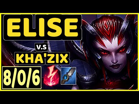 LAMABEAR (ELISE) vs KHA'ZIX - 8/0/6 KDA JUNGLE CHALLENGER GAMEPLAY - EUW