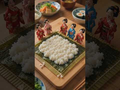 The Most SATISFYING Mini Geisha Sushi Art! 🍣✨#shorts #viral #asmrcooking #sushi #satisfying #foodie