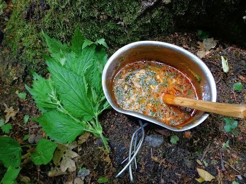 Nettle Soup | Backpack Camp Meal Recipe Cooking