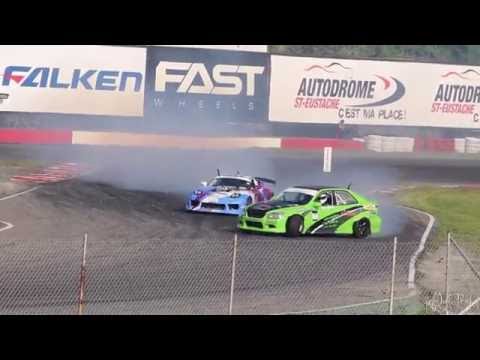 Jeff Laflamme leading Francis Tassé - Formula Drift Canada Round 1 2015