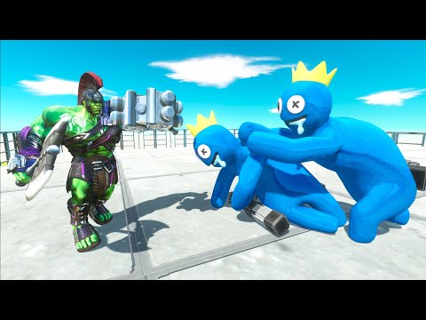 SUPER HULK BATTLES VS BLUE RAINBOW FRIENDS (HULK SIZE EVOLUTION)| Animal Revolt Battle Simulator