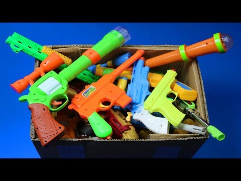 Box Full Of Toys! My Massive Gun Toys Arsenal - Real & Fake Nerf Guns Toys & Military equipments