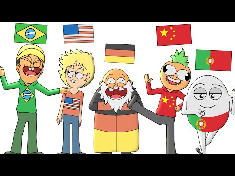 Português VS Inglês VS Alemão VS Chines VS Portugal !!! Animação