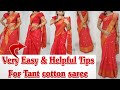 Easy Cotton Saree Draping Tutorial Step By Step Tant Saree Draping For Beginners
