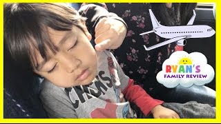 Family Fun Vacation! Kid Airplane Trip Disney World! Sour Ice Cream Candy! Ryan