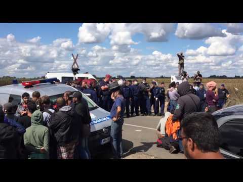 Hungary border Röszke 2015 september migrant story ( drone video )