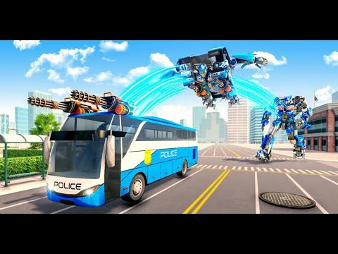 Bus Robot Car Transform War –Police Robot games Android Gameplay.