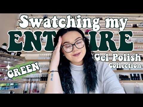 Swatching My ENTIRE Gel Polish Collection 💅🏻💚 | Day in the Life of a Nail Tech