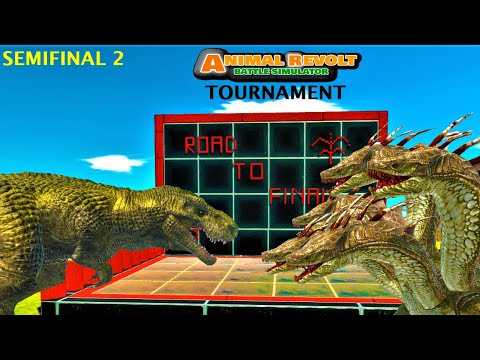 SEMIFINAL 2 CARNIVORE DINOSAURS VS FANTASY animal revolt battle simulator 1 VS 1 FACTIONS BATTLE
