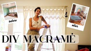 Girls Bedroom Makeover Reveal // Macrame Curtains